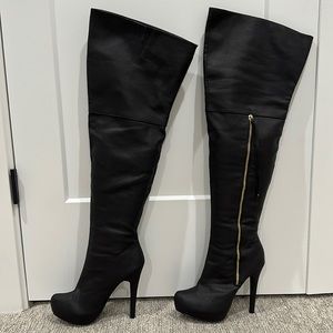 Black Over the Knee Boots by Luxe!